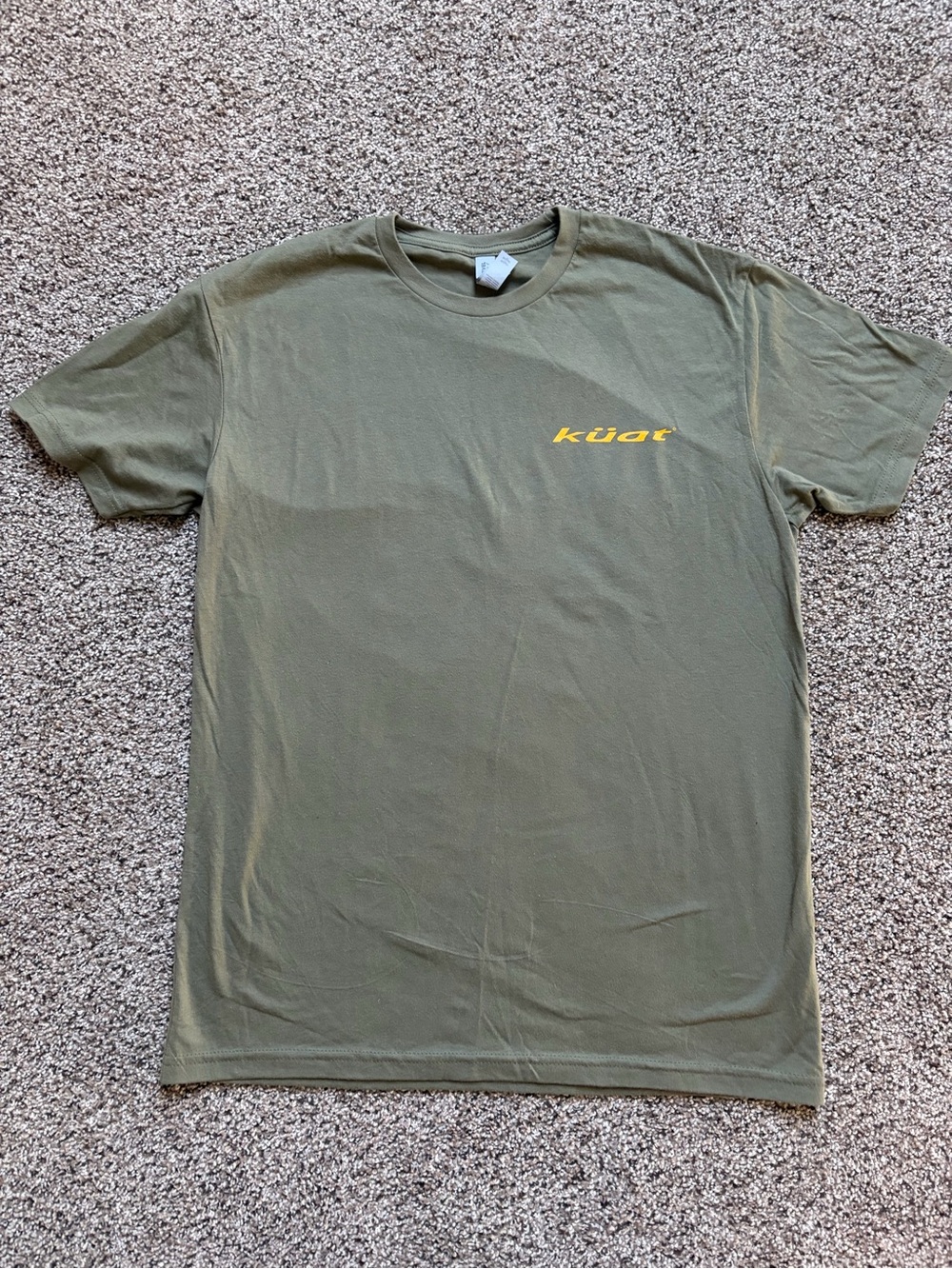 Kuat Olive Green Short Sleeve Tee with Yellow Chest Logo